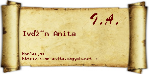 Iván Anita névjegykártya