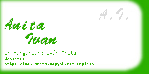 anita ivan business card
